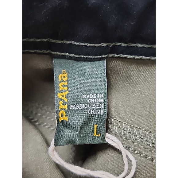 Prana Zion Mens Large Green Cargo Shorts Belted Stretch Hiking Gorpcore $65 NWT - Picture 14 of 14